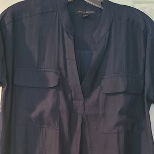 One Navy Banana Republic button shirt with buttoned roll sleeves and pockets.